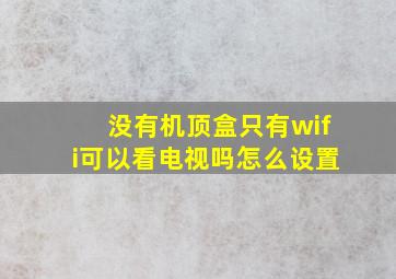 没有机顶盒只有wifi可以看电视吗怎么设置