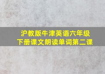 沪教版牛津英语六年级下册课文朗读单词第二课