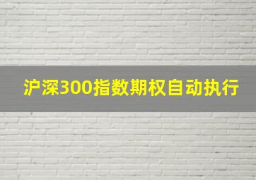 沪深300指数期权自动执行