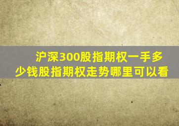 沪深300股指期权一手多少钱股指期权走势哪里可以看