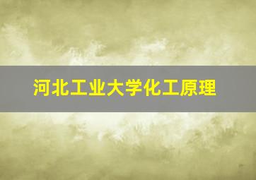 河北工业大学化工原理