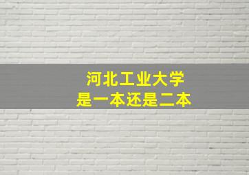 河北工业大学是一本还是二本