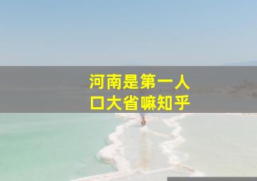 河南是第一人口大省嘛知乎