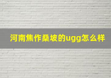 河南焦作桑坡的ugg怎么样