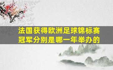 法国获得欧洲足球锦标赛冠军分别是哪一年举办的