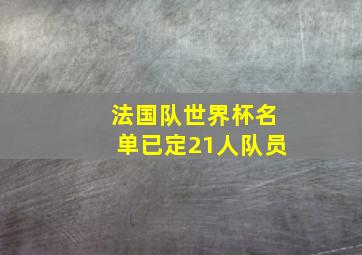 法国队世界杯名单已定21人队员