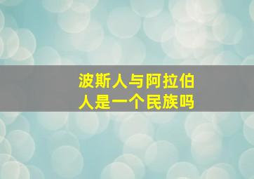 波斯人与阿拉伯人是一个民族吗