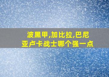 波黑甲,加比拉,巴尼亚卢卡战士哪个强一点