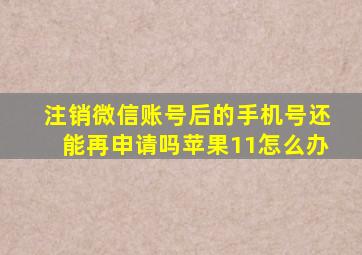 注销微信账号后的手机号还能再申请吗苹果11怎么办