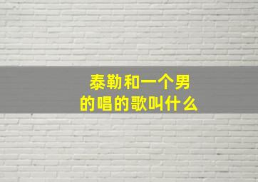 泰勒和一个男的唱的歌叫什么