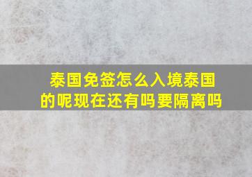 泰国免签怎么入境泰国的呢现在还有吗要隔离吗