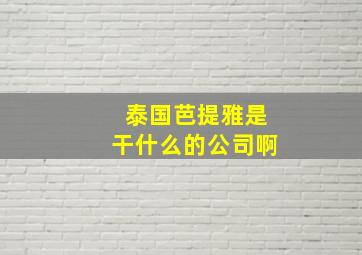 泰国芭提雅是干什么的公司啊