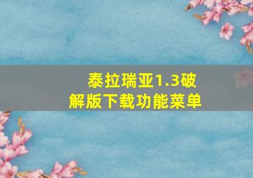 泰拉瑞亚1.3破解版下载功能菜单