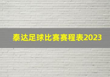 泰达足球比赛赛程表2023