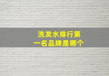 洗发水排行第一名品牌是哪个