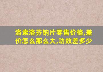 洛索洛芬钠片零售价格,差价怎么那么大,功效差多少