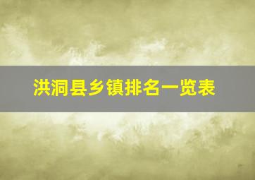 洪洞县乡镇排名一览表