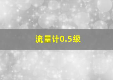 流量计0.5级