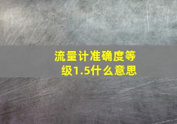 流量计准确度等级1.5什么意思