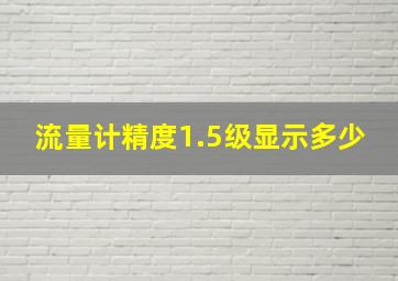 流量计精度1.5级显示多少