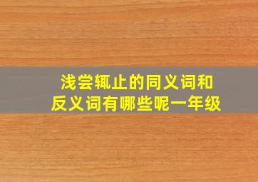 浅尝辄止的同义词和反义词有哪些呢一年级