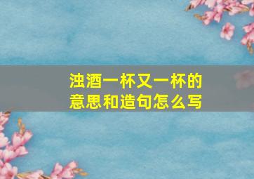 浊酒一杯又一杯的意思和造句怎么写