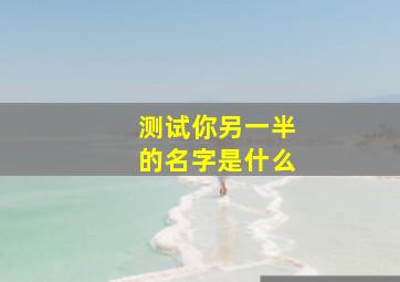 测试你另一半的名字是什么