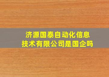 济源国泰自动化信息技术有限公司是国企吗