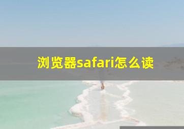 浏览器safari怎么读