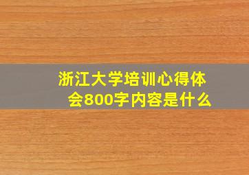 浙江大学培训心得体会800字内容是什么