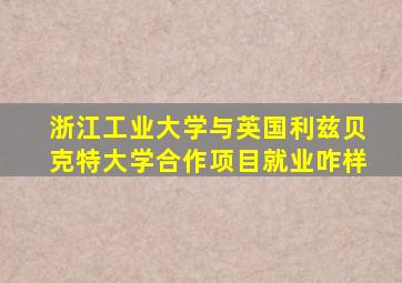 浙江工业大学与英国利兹贝克特大学合作项目就业咋样