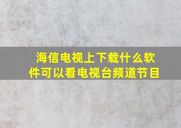 海信电视上下载什么软件可以看电视台频道节目