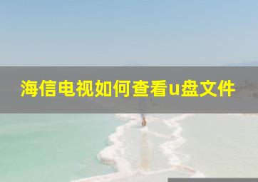 海信电视如何查看u盘文件