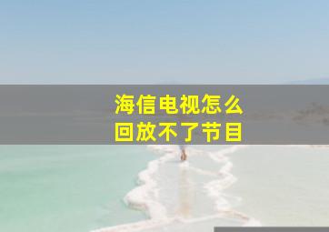 海信电视怎么回放不了节目