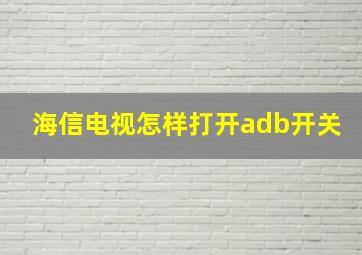 海信电视怎样打开adb开关