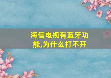 海信电视有蓝牙功能,为什么打不开