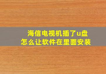 海信电视机插了u盘怎么让软件在里面安装