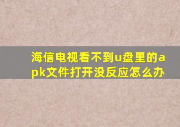 海信电视看不到u盘里的apk文件打开没反应怎么办