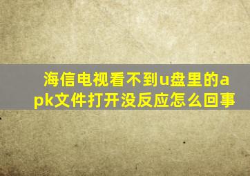 海信电视看不到u盘里的apk文件打开没反应怎么回事