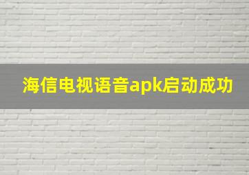 海信电视语音apk启动成功