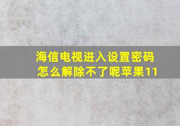 海信电视进入设置密码怎么解除不了呢苹果11