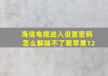 海信电视进入设置密码怎么解除不了呢苹果12