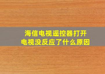 海信电视遥控器打开电视没反应了什么原因