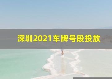 深圳2021车牌号段投放