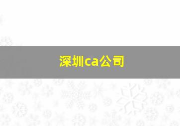 深圳ca公司