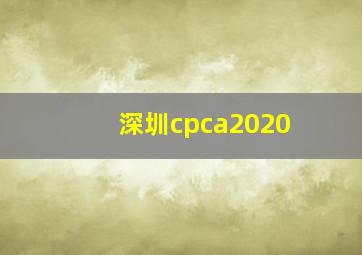 深圳cpca2020