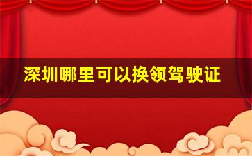 深圳哪里可以换领驾驶证