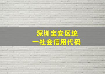 深圳宝安区统一社会信用代码