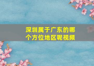 深圳属于广东的哪个方位地区呢视频