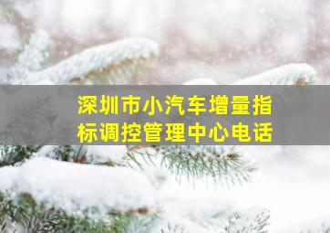 深圳市小汽车增量指标调控管理中心电话